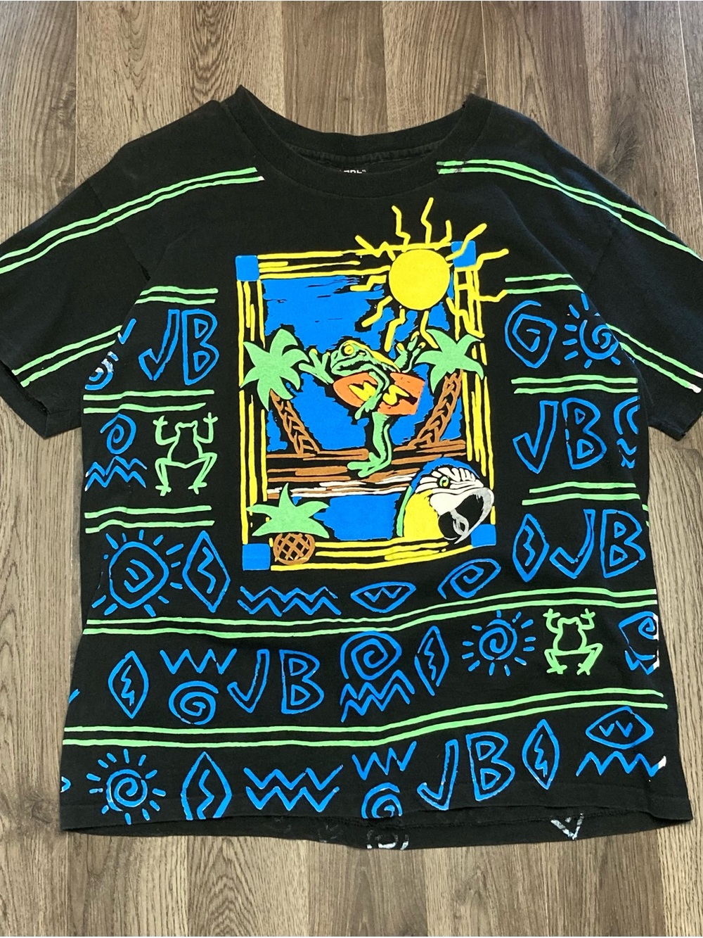 Vintage 1990s Jimmy Buffet All Over Print Shirt